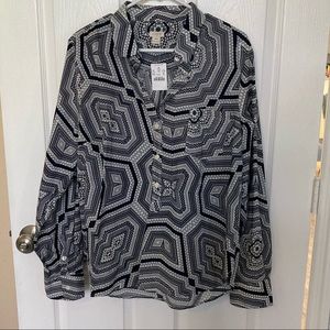 NWT Jcrew Partial Button-up Collar Shirt XXL